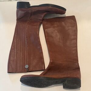 Geox Chestnut Leather Riding Boots